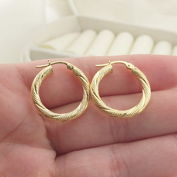 Argollas 20mm Oro 10k Italia 27560