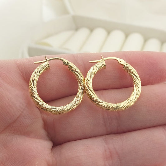Argollas 20mm Oro 10k Italia 27560