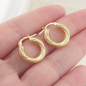 Argollas 15mm Oro 10k Italia 27414