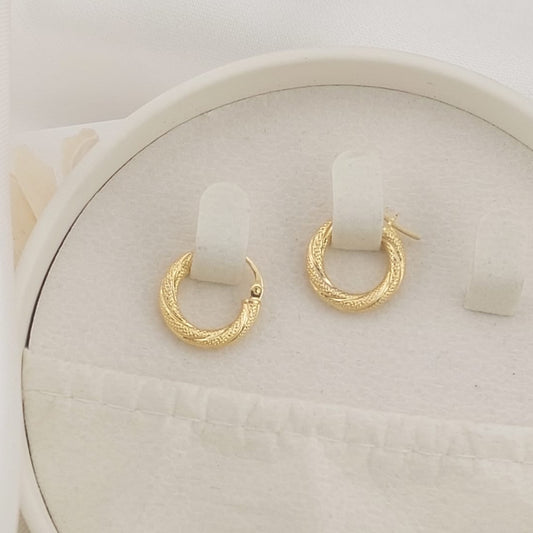 Argollas 15mm Oro 10k Italia 27414