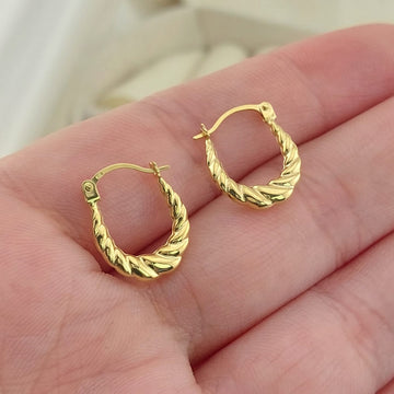Argollas 14x12mm Oro 10k Italia 27565