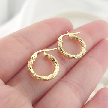 Argollas 13mm Oro 10k Italia 27561