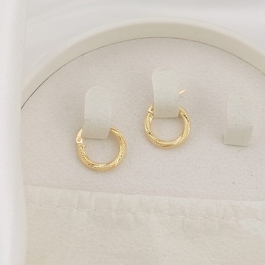Argollas 13mm Oro 10k Italia 27561