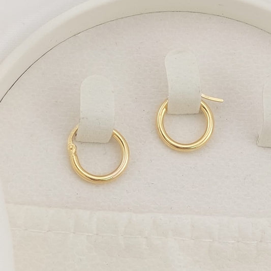 Argollas 13mm Oro 10k Italia 27563