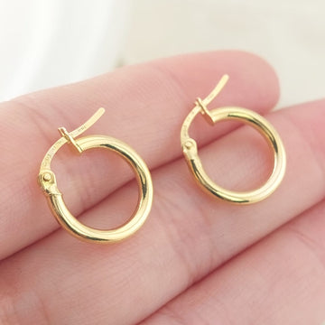 Argollas 13mm Oro 10k Italia 27563