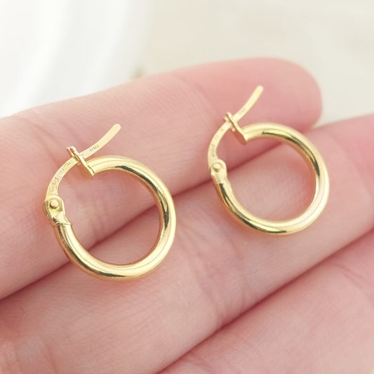 Argollas 13mm Oro 10k Italia 27563