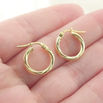 Argollas 12mm Oro 10k Italia 27568