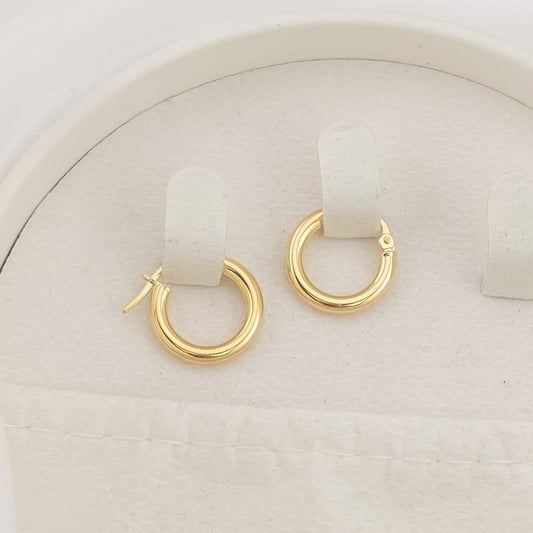 Argollas 14mm Oro 10k Italia 27562