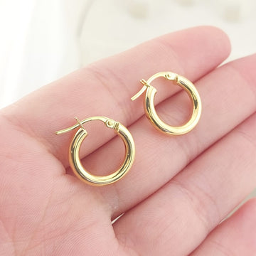 Argollas 14mm Oro 10k Italia 27562