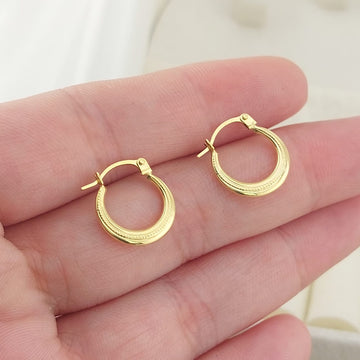 Argollas 12mm Oro 10k Italia 27564