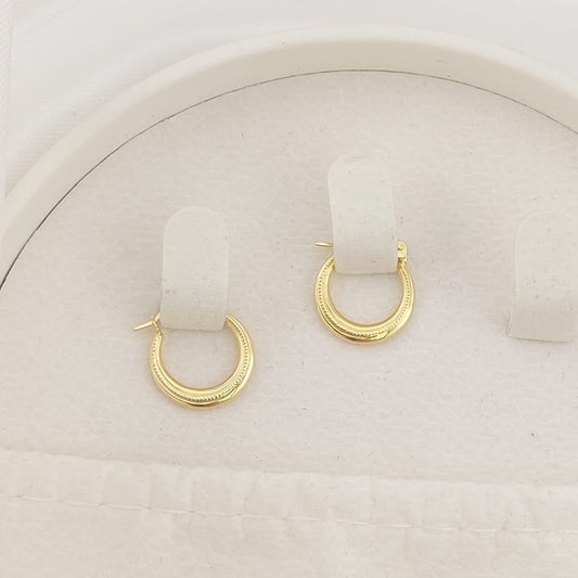 Argollas 12mm Oro 10k Italia 27564