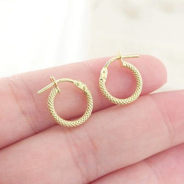Argollas 11mm Oro 10k Italia 27569