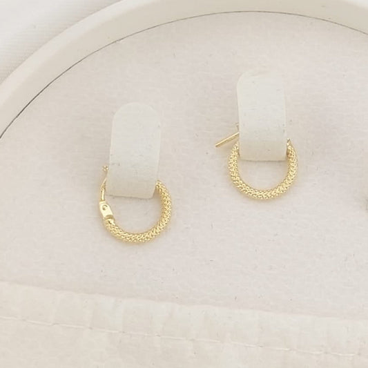 Argollas 11mm Oro 10k Italia 27569