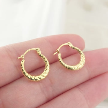 Argollas 12mm Oro 10k Italia 27567
