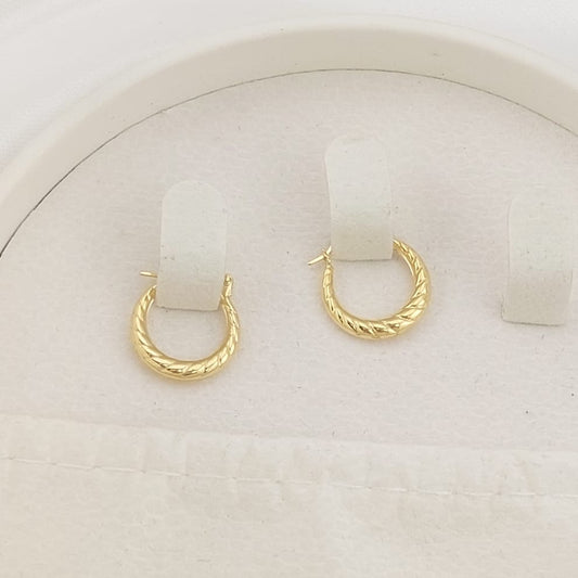 Argollas 12mm Oro 10k Italia 27567