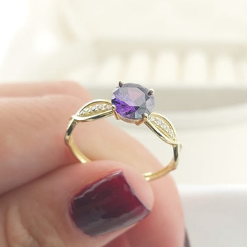 Anillo Dama Promesa CZ 6mm Oro 10k 27577