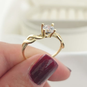 Anillo Compromiso Promesa CZ 5mm Oro 10k 27576