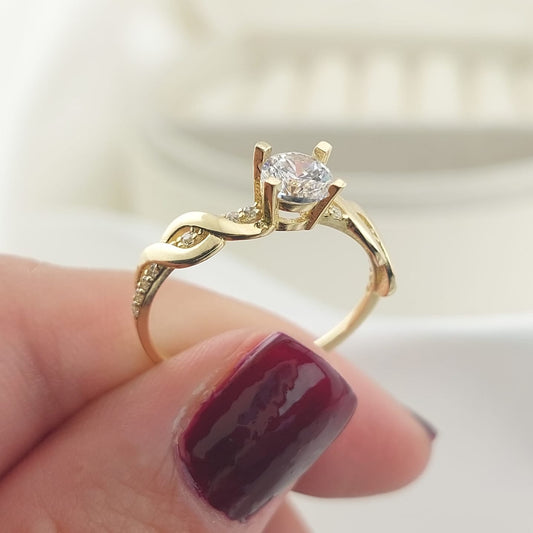 Anillo Compromiso Promesa CZ 5mm Oro 10k 27576