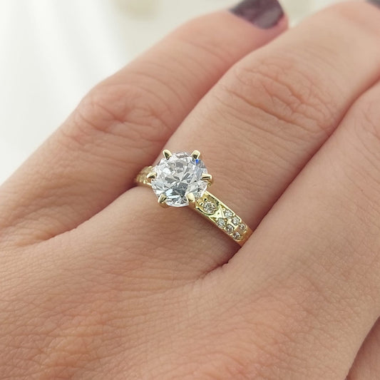 Anillo Compromiso Promesa CZ 6mm Oro 10k 27575
