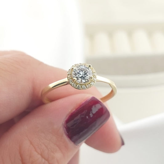 Anillo Compromiso Promesa CZ 5mm Oro 10k 27570
