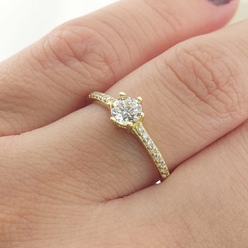 Anillo Compromiso Promesa CZ 5mm Oro 10k 27572