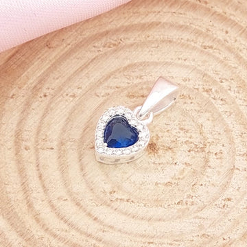 Dije Corazón Azul 10mm Plata 925 26881