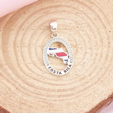 Dije Costa Rica Plata 925 14x20mm 17035