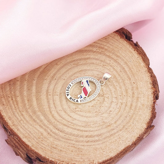 Dije Costa Rica Plata 925 14x20mm 17035