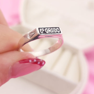 Anillo Graduación Sexto Plata 925 27585