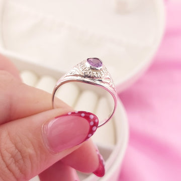Anillo Graduación Piedra 7x5 Plata 925 25959