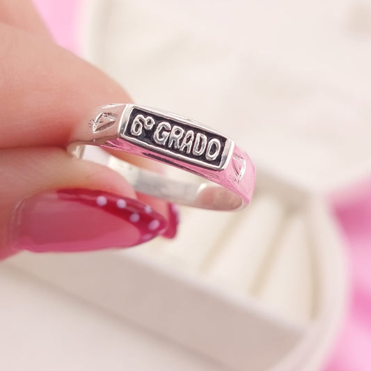 Anillo Graduación Sexto Plata 925 27583