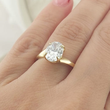 Anillo Compromiso Promesa CZ Oval 8x6mm Oro 10k 27607
