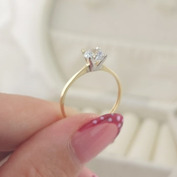 Anillo Compromiso Promesa CZ 5mm Oro 10k 27597