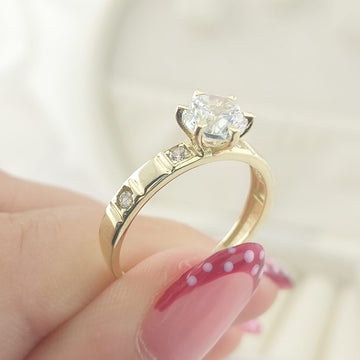 Anillo Compromiso Promesa CZ 6mm Oro 10k 27606