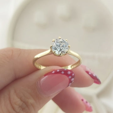 Anillo Compromiso Promesa CZ 6mm Oro 10k 27605