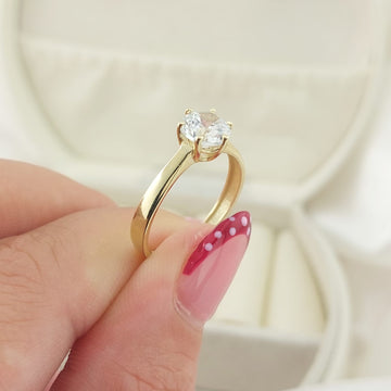 Anillo Compromiso Promesa CZ 6mm Oro 10k 27602