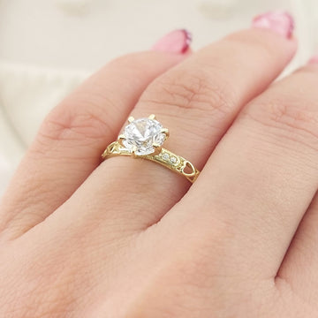 Anillo Compromiso Promesa CZ 6mm Oro 10k 27593
