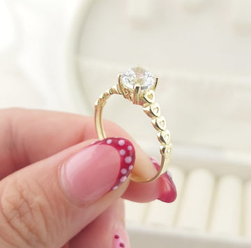 Anillo Compromiso Promesa CZ 6mm Oro 10k 27596