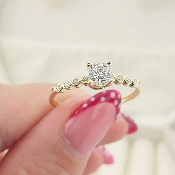 Anillo Compromiso Promesa CZ 5mm Oro 10k 27598