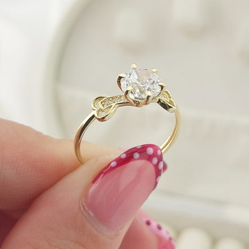 Anillo Compromiso Promesa CZ 6mm Oro 10k 27601