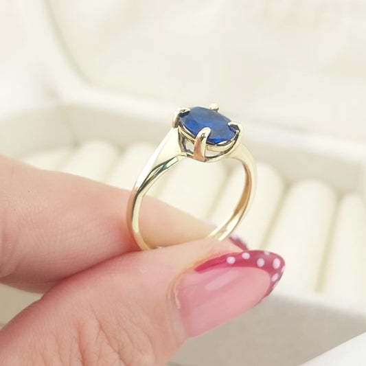 Anillo Dama Promesa CZ 8x6mm Oro 10k 27364