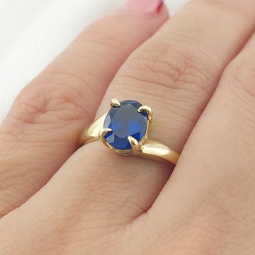 Anillo Dama Promesa CZ 8x6mm Oro 10k 27364