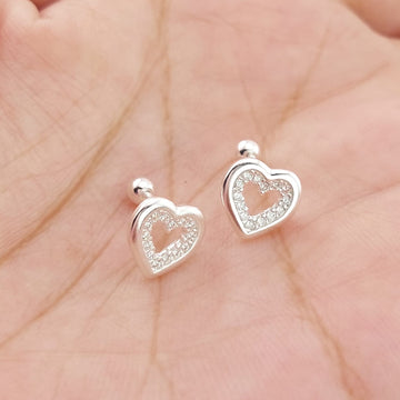 Dormilones Corazón 9mm Plata 925 27628