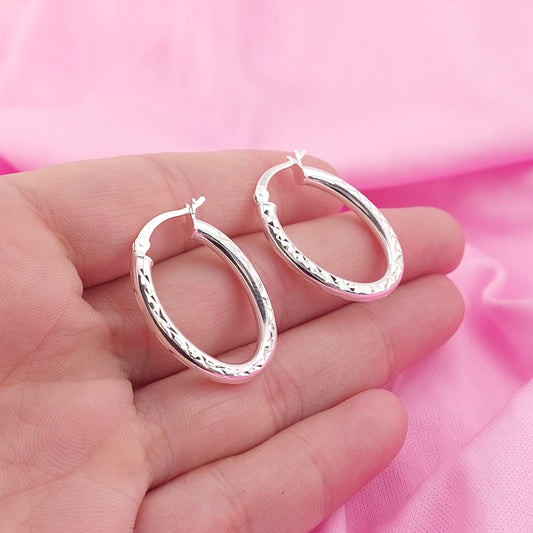 Argollas 24x18mm Plata 925 27643