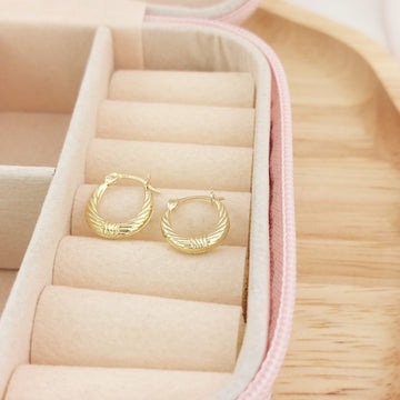 Argollas 13mm Oro 10k Italia 26406