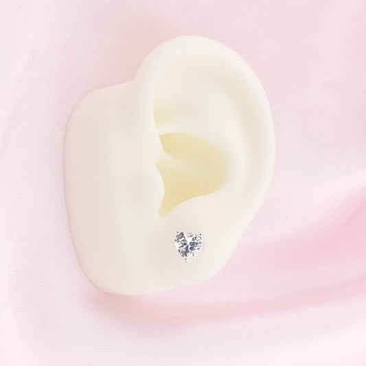 Aretes Corazón Chispas 6mm Blanco 925 27732