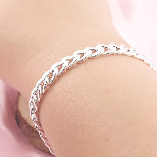 Pulsera Grumet Hueca 20cm/7mm Plata 925 26206