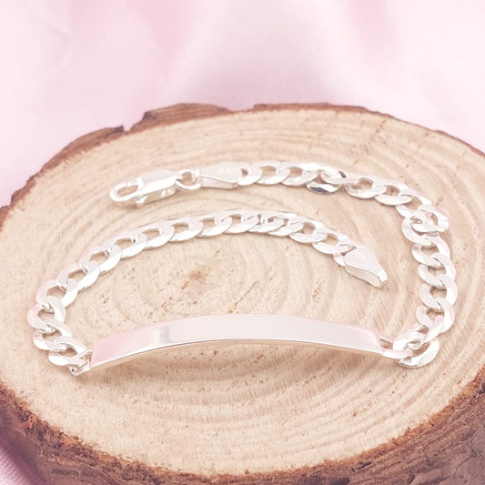 Pulsera Placa 20cm/5mm Maciza Plata 925 27195