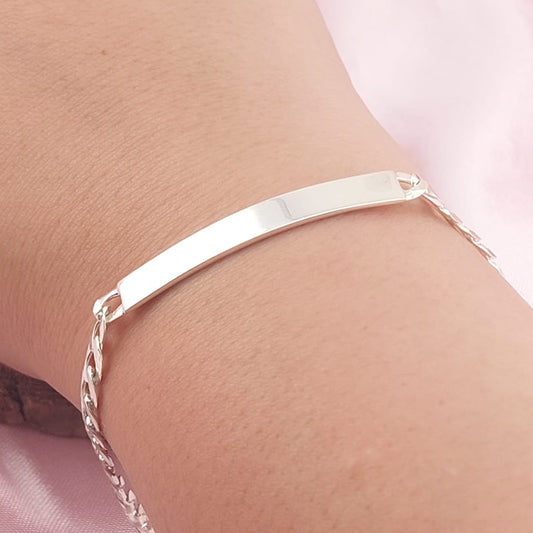 Pulsera Placa 20cm/5mm Maciza Plata 925 27195