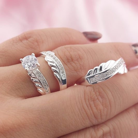 Anillos Tríos Matrimonio Plata CZ 5mm 925 27760